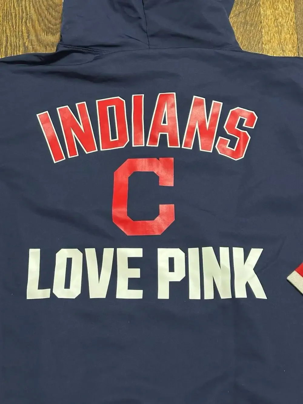 Victoria's Secret PINK Cleveland Indians MLB Anorak Windbreaker Jacket XS Oversi